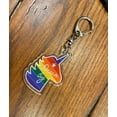 thumbnail image 1 of Dream Big Rainbow Unicorn Acrylic Keychain, 1 of 2