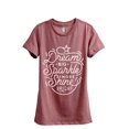 thumbnail image 1 of Dream Big Sparkle More Shine Bright Women's Fashion Relaxed T-Shirt Tee Heather Rouge Large, 1 of 4