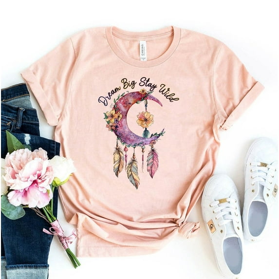 Dream Big Stay Wild T-shirt Motivational Shirt Hiking Gift Inspirational Tee Chaser Top Nature Shirts Happy Cute Women Encouragemen