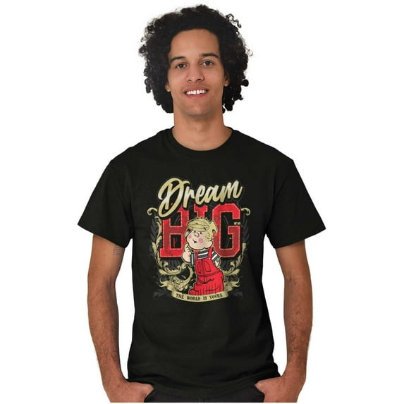 Dream Big The World is Yours Cartoon Men's Graphic T Shirt Tees Brisco Brands M