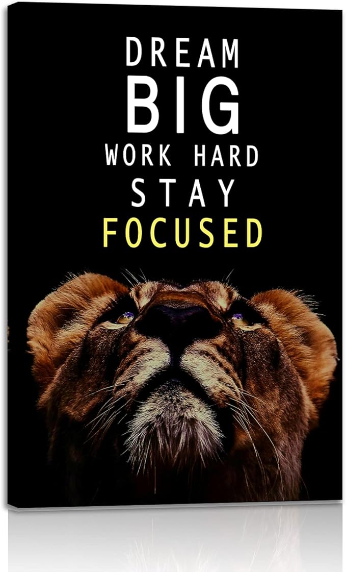 Dream Big and Work Hard • Motivational Print Canvas Wall Art ...
