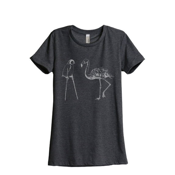 Dream Bigger Penguin Women's Fashion Relaxed T-Shirt Tee Charcoal Grey Medium
