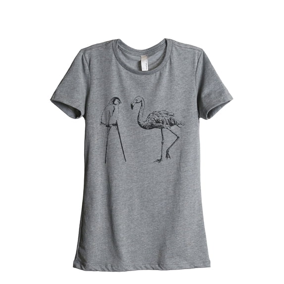 Dream Bigger Penguin Women's Fashion Relaxed T-Shirt Tee Heather Grey 2X-Large