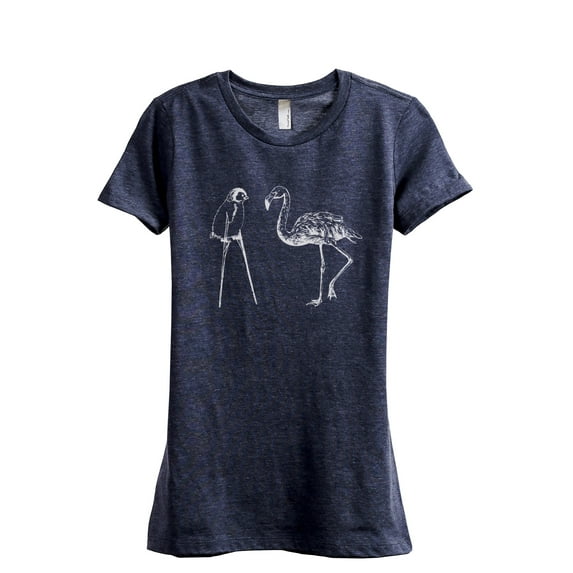 Dream Bigger Penguin Women's Fashion Relaxed T-Shirt Tee Heather Navy Small