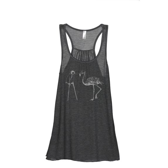Dream Bigger Penguin Women's Fashion Sleeveless Flowy Racerback Workout Yoga Tank Top Charcoal Grey Small