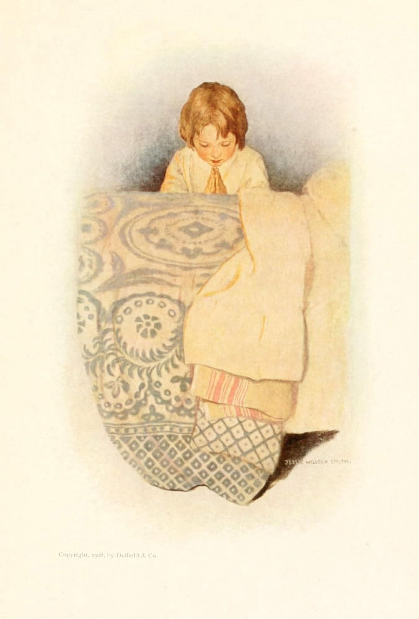 Dream Blocks 1908 A Prayer Canvas Art - Jessie Willcox Smith (18 x 24)