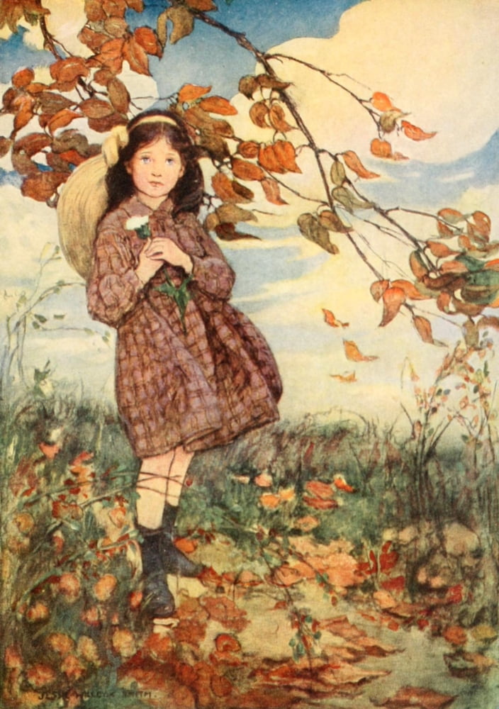 Dream Blocks 1908 A windy day Canvas Art - Jessie Willcox Smith (24 x 36)