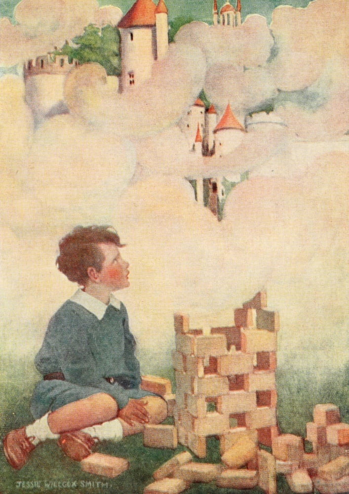 Dream Blocks 1908 Dream Blocks Canvas Art - Jessie Willcox Smith (18 x 24)