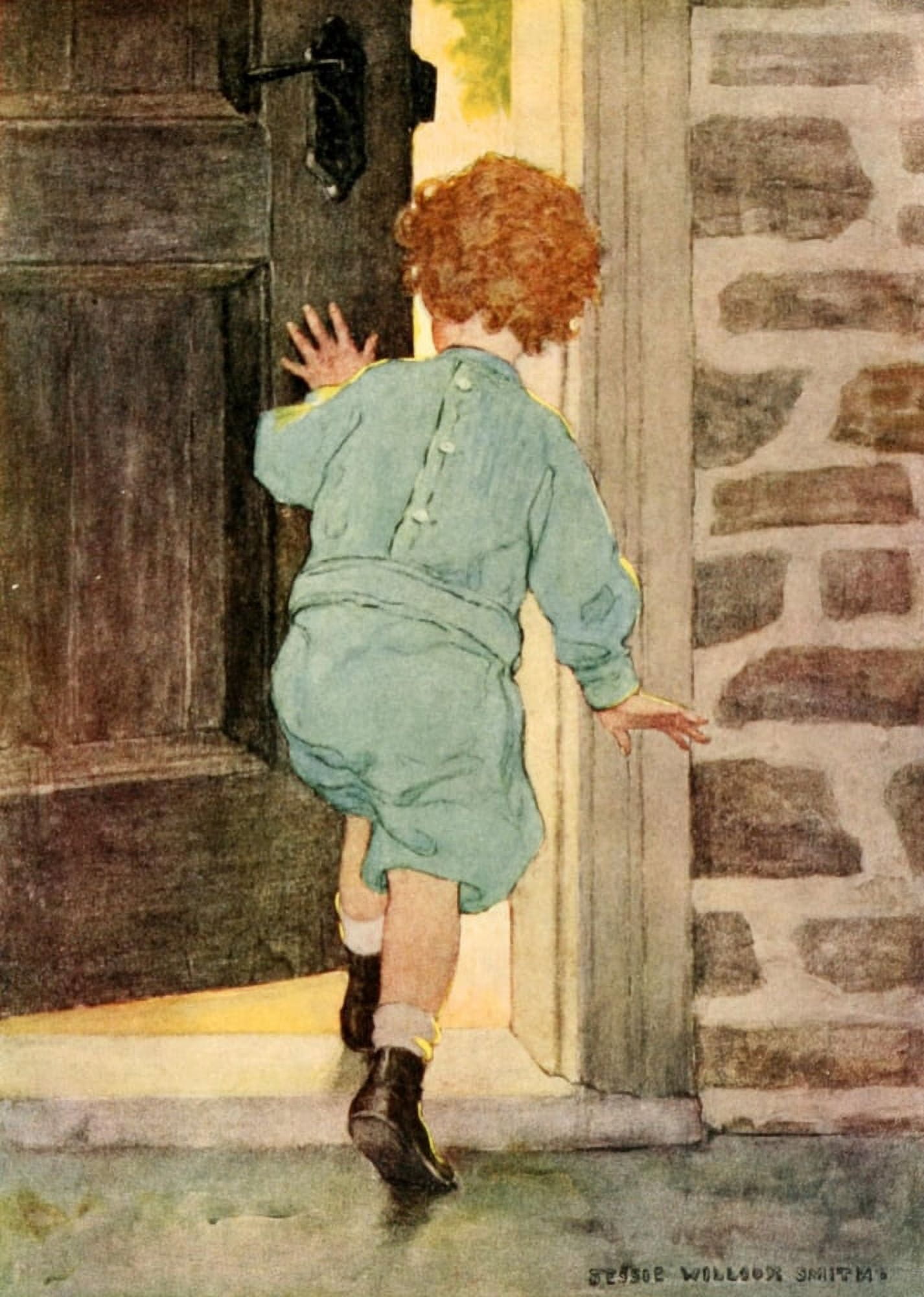 Dream Blocks 1908 Getting home Canvas Art - Jessie Willcox Smith (18 x 24)