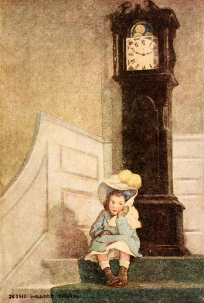 Dream Blocks 1908 The big clock Canvas Art - Jessie Willcox Smith (24 x 36)