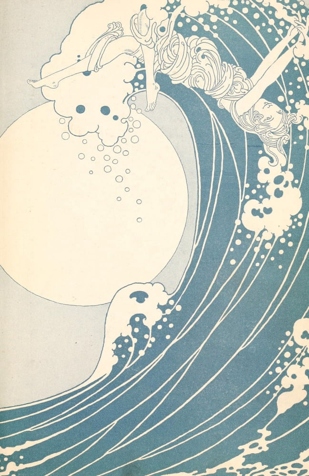 Dream Boats 1920 Wave endpaper Canvas Art - Dugald Stewart Walker (24 x 36)