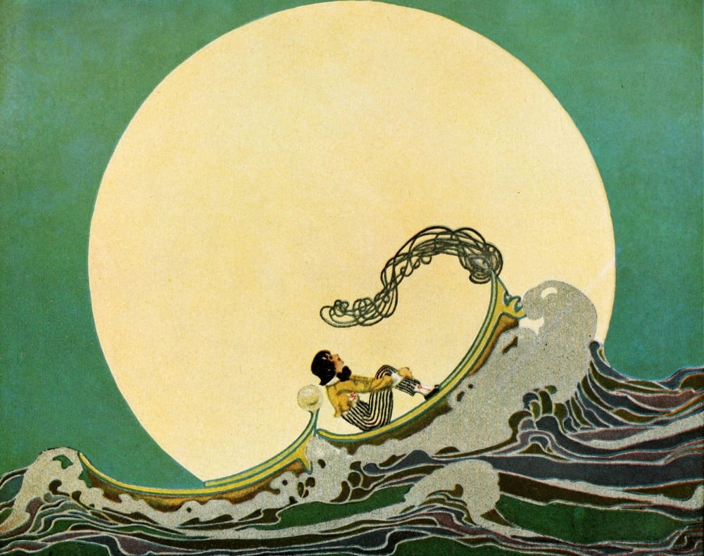 Dream Boats & Other Stories 1920 She tied my boat to the North star Canvas Art - DS Walker (24 x 36)