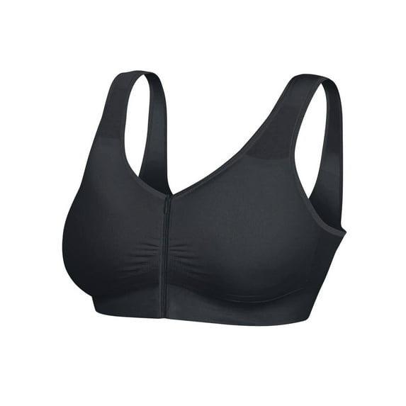 Dream Bras Copper Therapy Zip-Front Bra, Black, Small