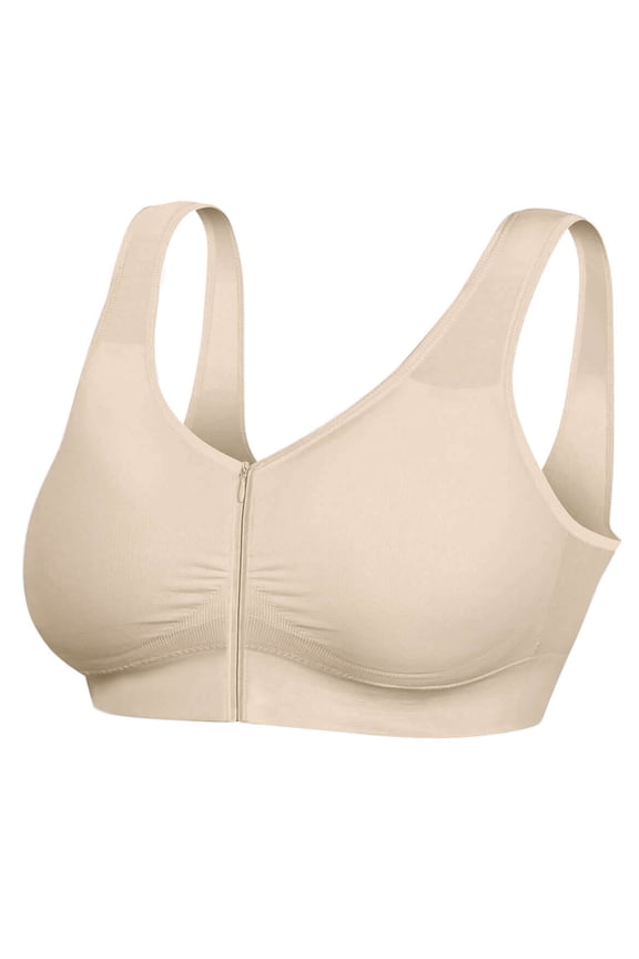 Dream Bras Copper Therapy Zip-Front Bra, Nude, Medium