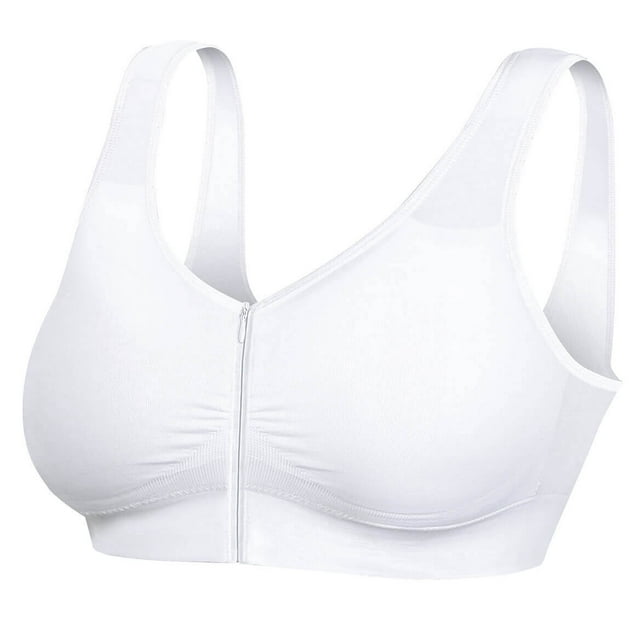 Dream Bras Copper Therapy ZipFront Bra, White, 2XL
