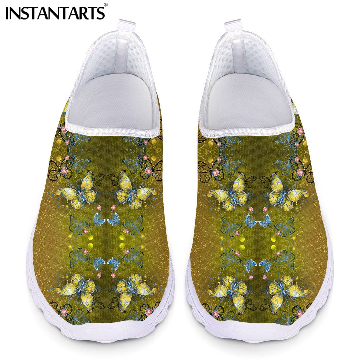 Butterfly Floral Print Women's Sneakers