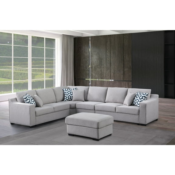Dream C Traniece 125.5" Wide Reversible Sectional Sofa & Chaise with Ottoman