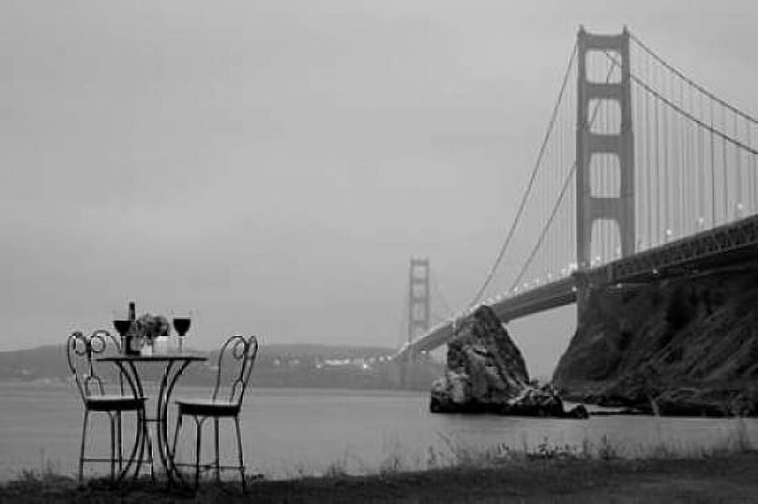 Dream Cafe Golden Gate Bridge - 36 Canvas Art - Alan Blaustein (24 x 36)