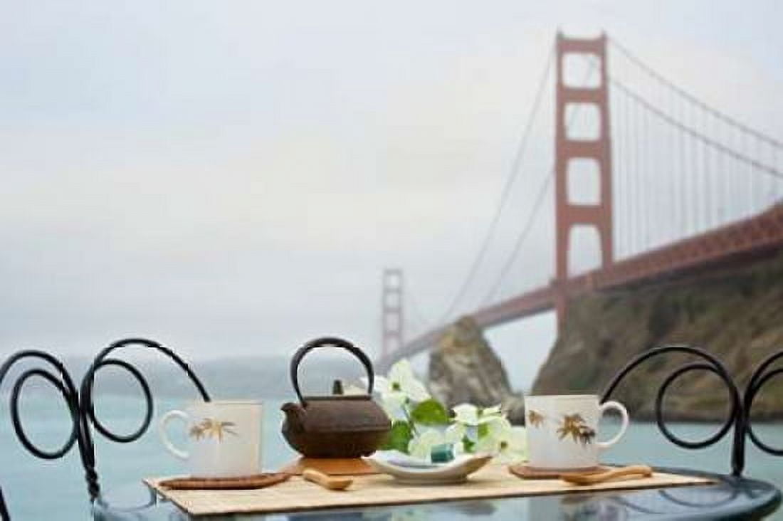 Dream Cafe Golden Gate Bridge - 43 Canvas Art - Alan Blaustein (12 x 18)