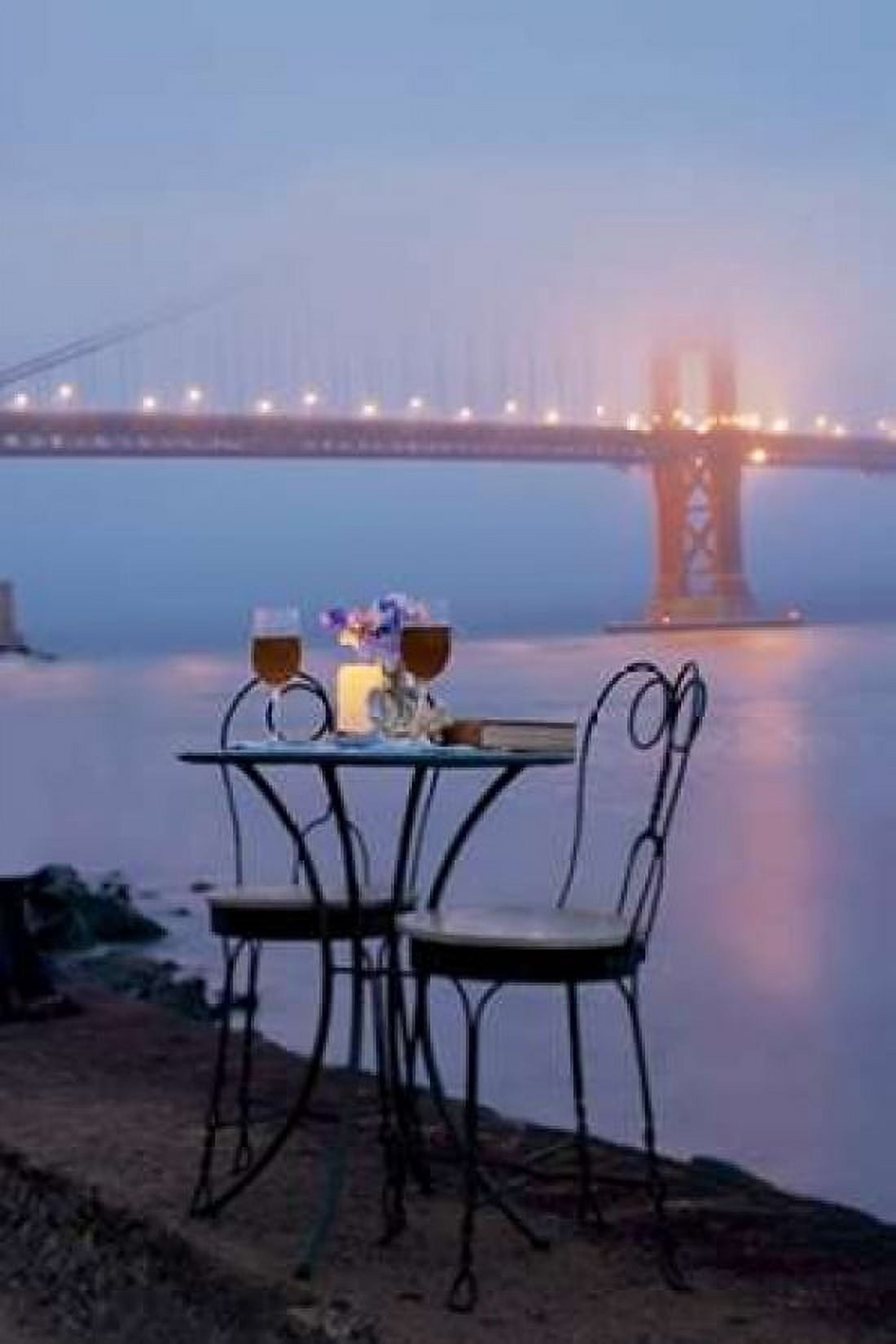 Dream Cafe Golden Gate Bridge - 51 Canvas Art - Alan Blaustein (12 x 18)