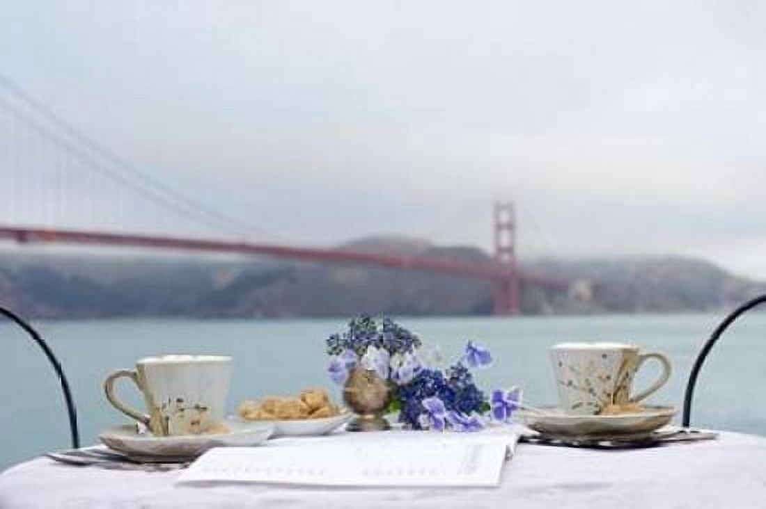 Dream Cafe Golden Gate Bridge - 54 Canvas Art - Alan Blaustein (12 x 18)