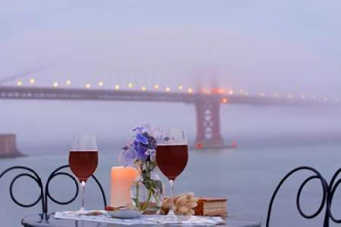 Dream Cafe Golden Gate Bridge - 57 Canvas Art - Alan Blaustein (12 x 18)