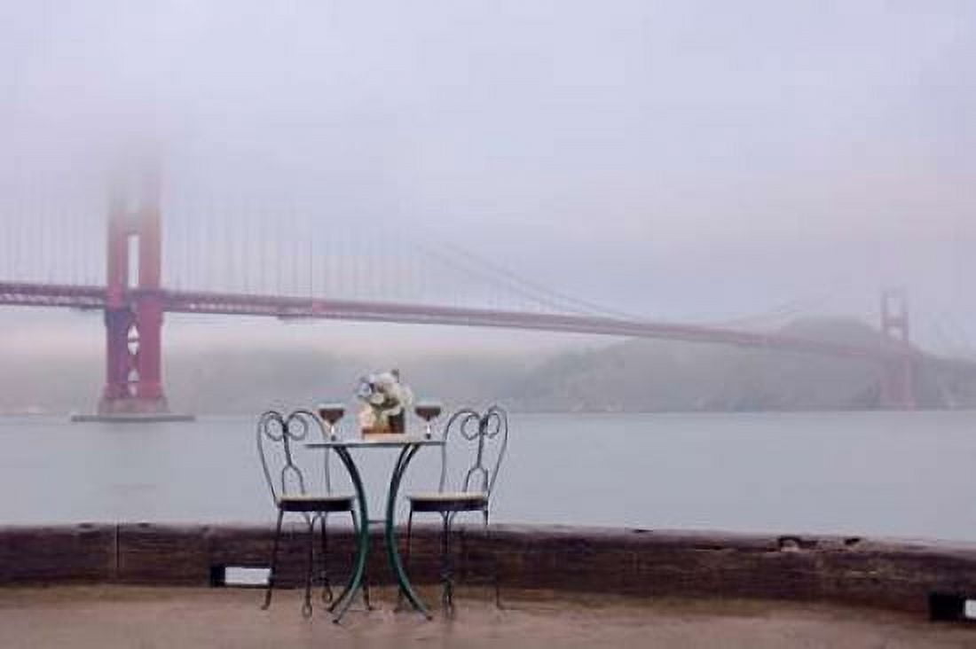 Dream Cafe Golden Gate Bridge - 58 Canvas Art - Alan Blaustein (12 x 18)