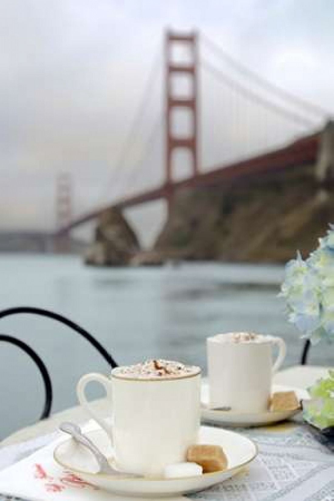 Dream Cafe Golden Gate Bridge - 6 Canvas Art - Alan Blaustein (24 x 36)