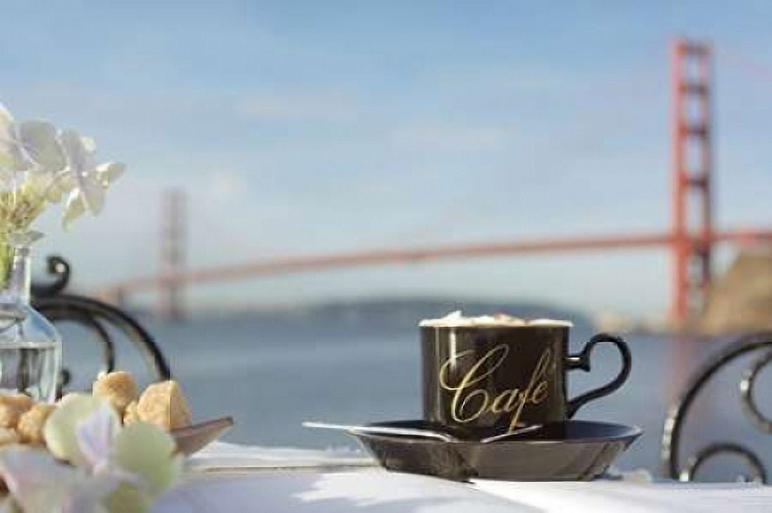 Dream Cafe Golden Gate Bridge - 87 Canvas Art - Alan Blaustein (12 x 18)