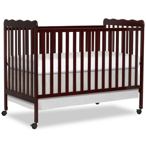 Dream On Me Carson Classic 3-in-1 Portable Crib in Espresso, Removable Wheels, Converts from Baby Crib to Toddler Bed, Day Bed and Kids Sofa, Three Adjustable Mattress Height Positions