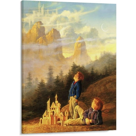 Dream Castles by Greg Olsen Painter Wall Art Poster Posters Wall Art Painting Canvas Gift Picture Frame Prints Bedroom Decor Poster Artworks 08x10inch(20x25cm)