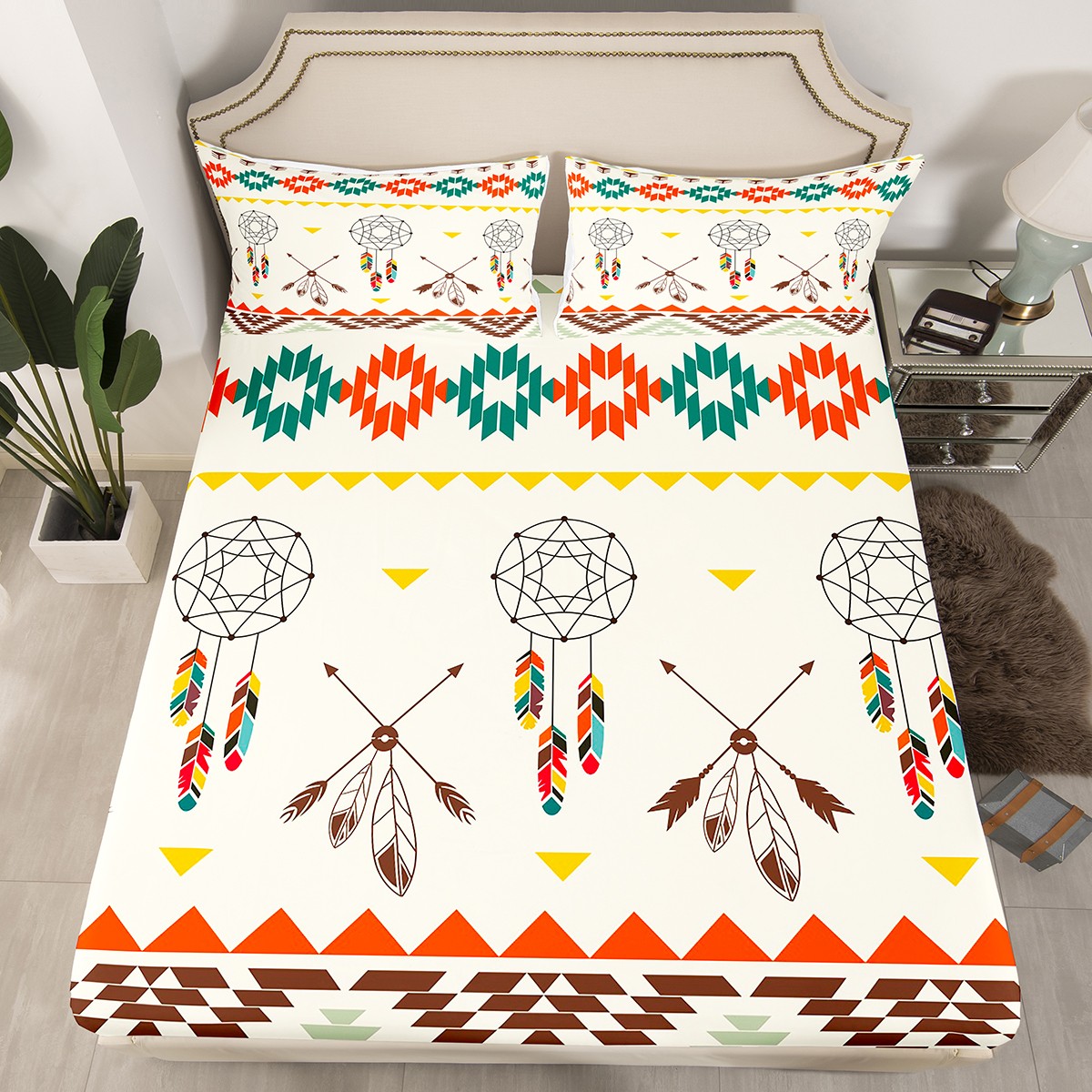 Dream Catcher Bed Sheets Arrow Aztec Bedding Set,Southwest Designs