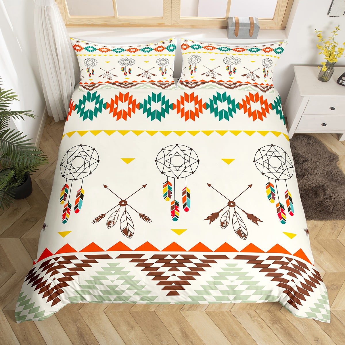Dream Catcher Bedding Set Arrow Aztec Comforter Cover,Southwest Designs