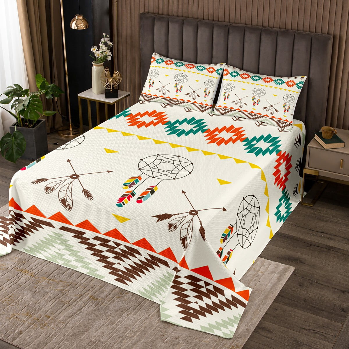 Native American Bald Eagle Dream Catcher 3-Piece Quilted Bedding Set GFTOTP1289