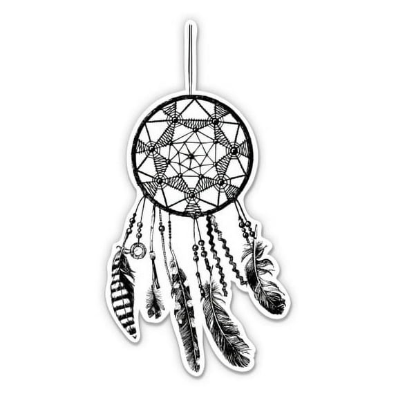 Dream Catcher Boho Feathers - 8" Vinyl Sticker - For Car Laptop I-Pad - Waterproof Decal