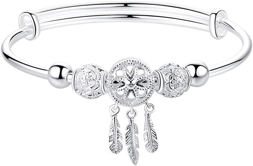 Silver Dream Catcher Adjustable Bracelet | Jewellerybox.co.uk