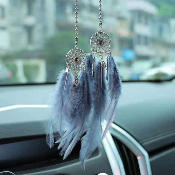 Dream Catcher Car Pendant Feather Mirror Pendant Home Decor Ornaments Car Interior Accessories Dream Catcher Feather Car Pendant