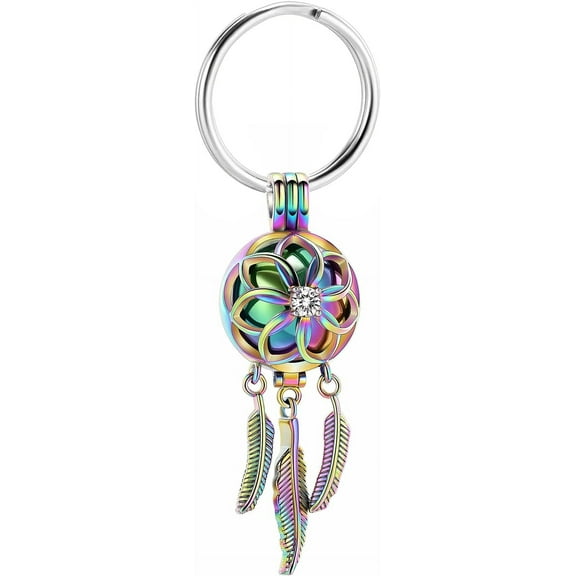 Dream Catcher Cremation Keychain for Ashes Women Urn Locket for Ashes Holder Stainless Steel Ashes Keepsake Urn Keychain