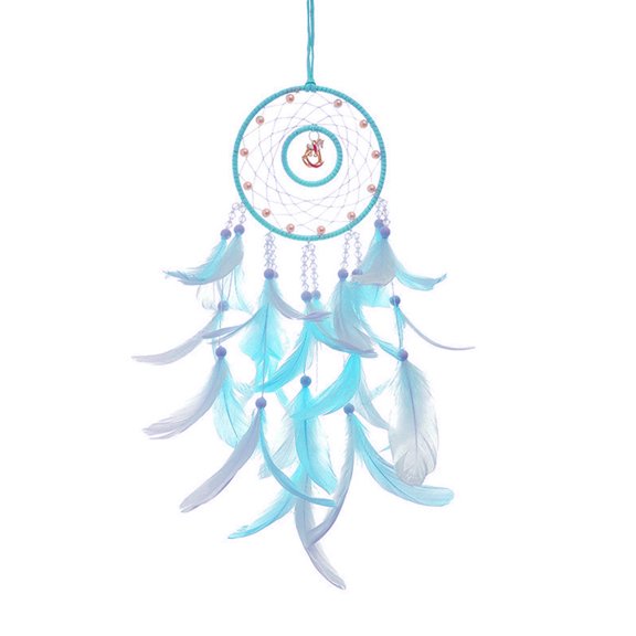 Dream Catcher Double Circles with Lights Feather Home Decoration Ornament