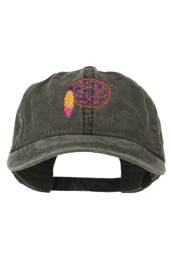Dream Catcher Embroidered Washed Cap - Black OSFM