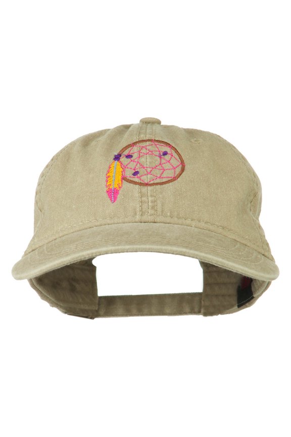 Dream Catcher Embroidered Washed Cap - Khaki OSFM