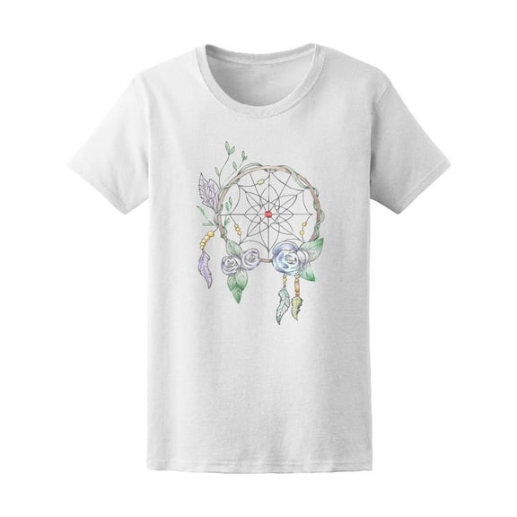 Dream Catcher Feathers & Flowers Tee Women's - Women T-Shirt, Large