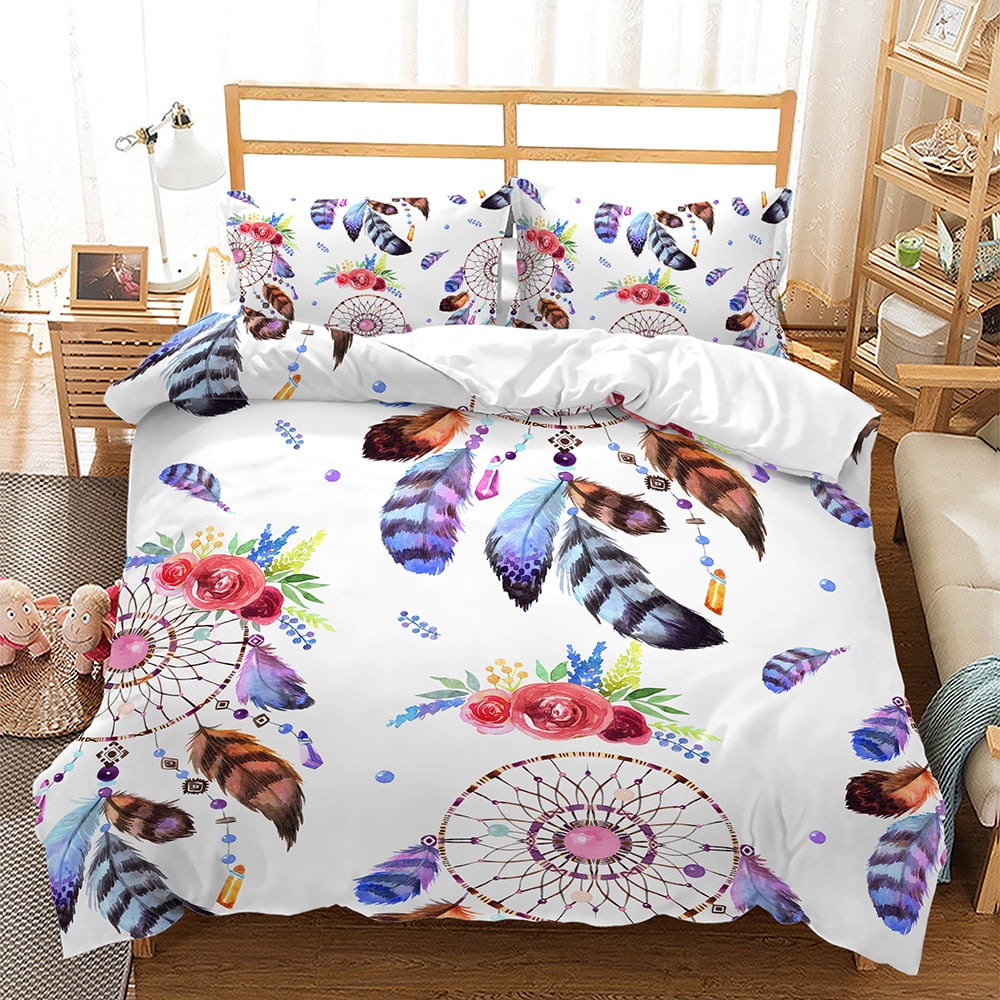 Dream Catcher Quilt Cover Soft Duvet Cover Set 3D Bedding Cover Set Girls Bed Sets,Twin (68"x86 ...