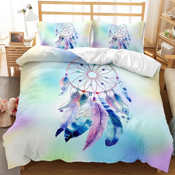Dream Catcher Quilt Cover Soft Duvet Cover Set 3D Bedding Cover Set Girls Bed Sets,Twin (68"x86")