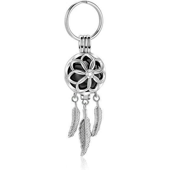 Dream Catcher Urn Keychain for Ashes Angel Wing Cremation Urn Pendant Necklace Hollow Dream Catcher Urn Keychain Keepsake Memorial Lockets