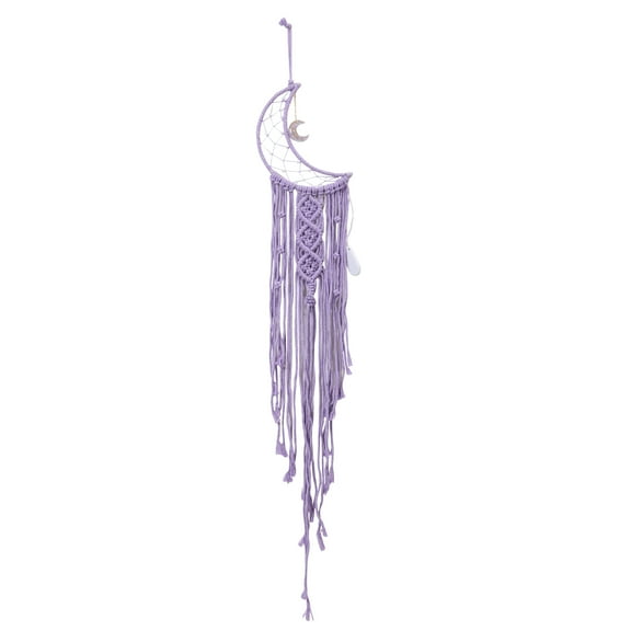Dream Catcher, Woven Wall Hanging Moon Dream Catcher with Fairy Lights, Tassel Home Hangings Wall Decoration