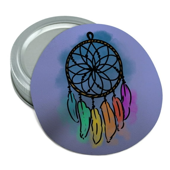 Dream Catcher with Rainbow Feathers Watercolor Sketch Round Rubber Non-Slip Jar Gripper Lid Opener