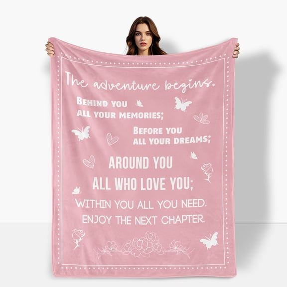 Dream Chaser Pink Flannel Blanket For Friends And Couples Inspiring Gift For Aspiring Souls Ideal For Sofa Bed Travel Camping Polyester Present For Family Friends Shipped From USA