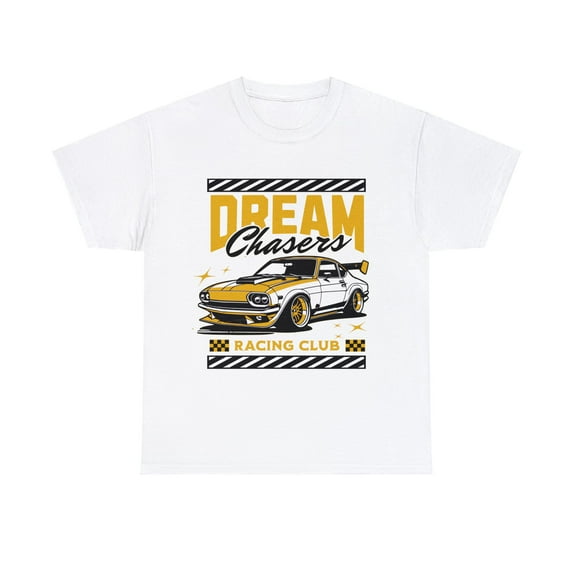 Dream Chaser Retro Yellow Ochre Sneaker Tee Shirt White