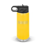 Dream Chaser Water Bottle 20 oz - Laser Engraved w/ Flip Top Removable Straw - Polar Camel - Stainless - Vacuum Insulated - Drinkware - jdm stance daily drift cambergang - Yellow
